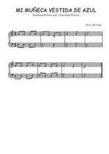 Téléchargez l'arrangement pour piano de la partition de Mi muneca vestida de azul en PDF